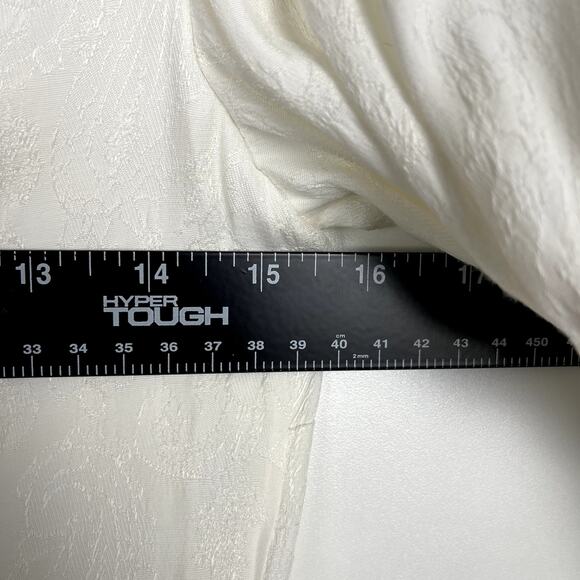 Cinq A Sept Theo Top Wrap Surplice V Neck Blouse Ivory Jacquard Small NWT - Picture 14 of 14